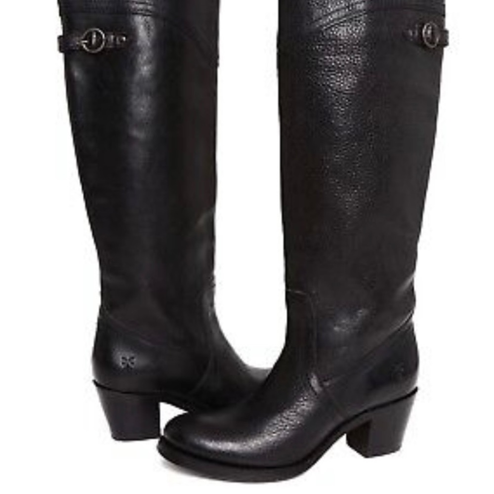 NWOT Frye Jane Leather Tall Cuff Boot Black SZ 9
